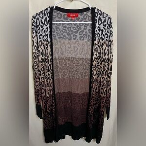 Net. 153 Leopard Ombré Striped Open Cardigan